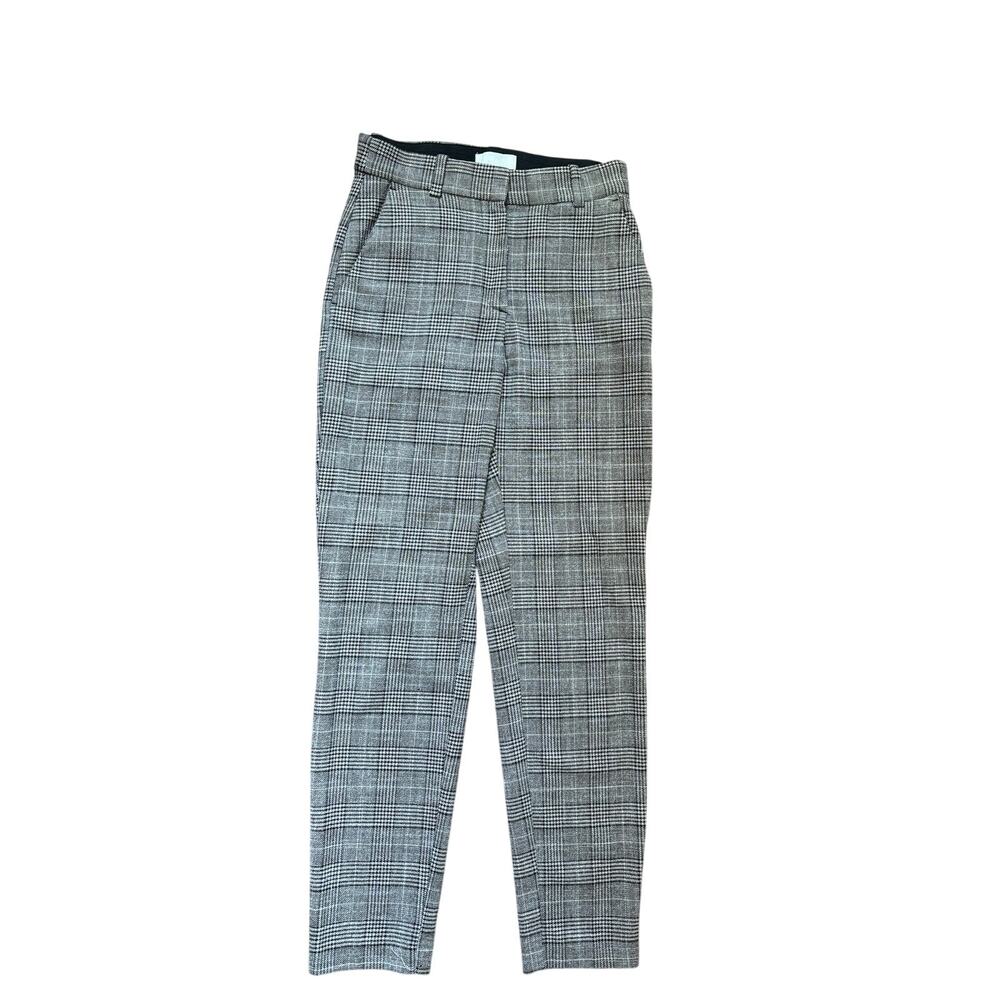 H&M Brown Plaid Ankle Pants - Size 4 (EU 36) - Tapered Fit